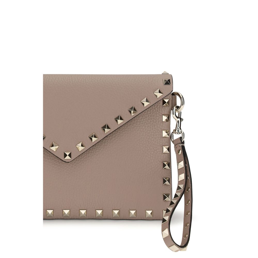 Valentino Garavani Beige Calf Leather Bos Taurus Clutch Bag Valentino Garavani Xosier