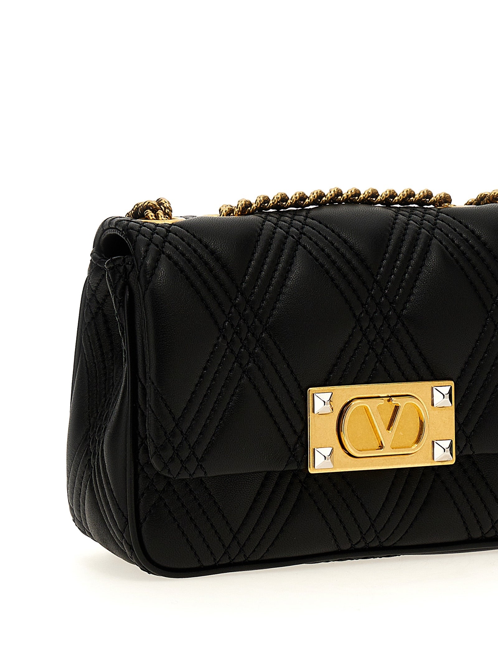 Valentino Garavani Black Lamb Leather Shoulder Bag Valentino Garavani Xosier