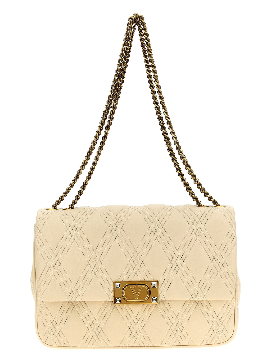 Valentino Garavani White Lamb Leather Shoulder Bag Valentino Garavani Xosier