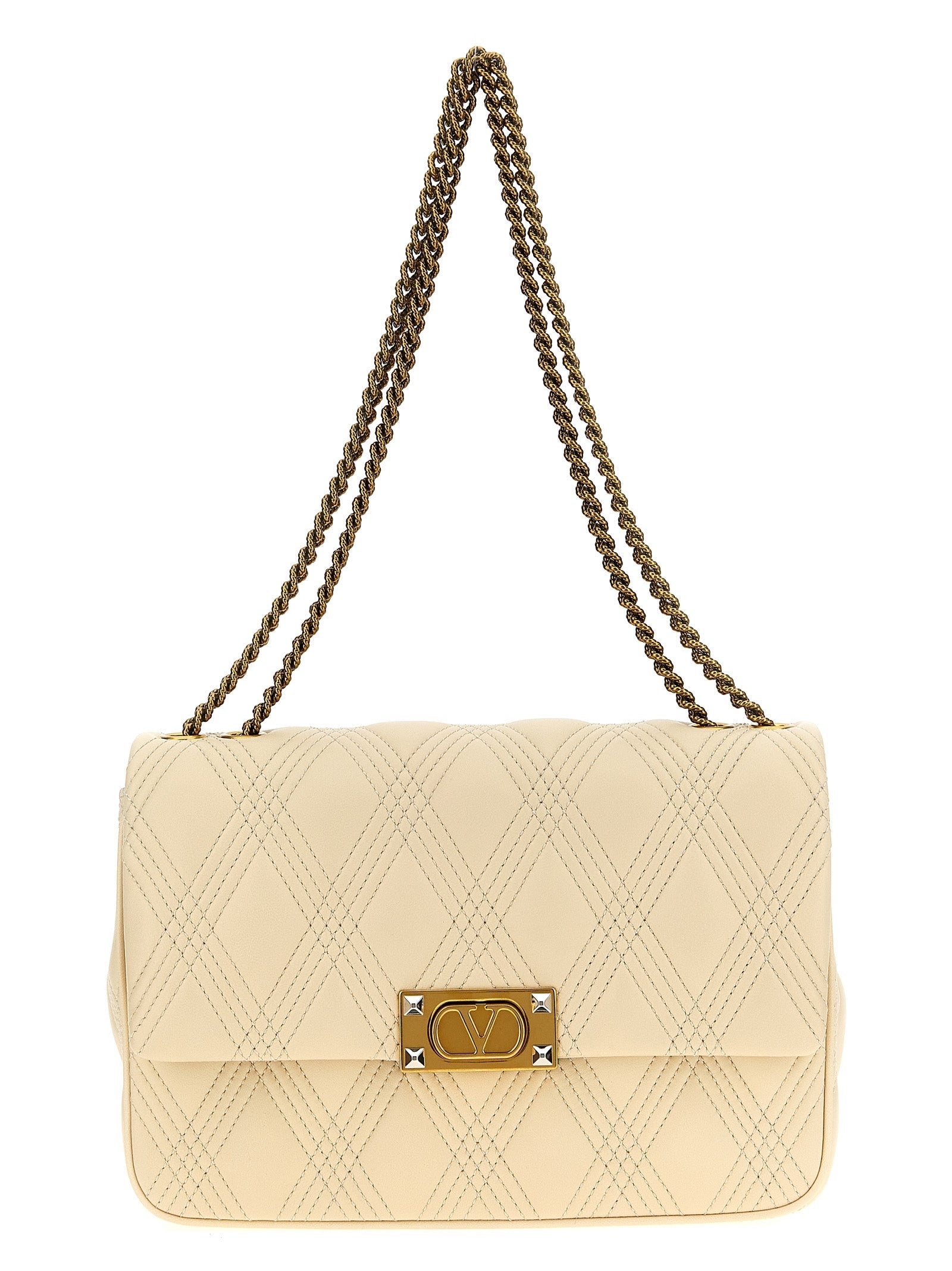 Valentino Garavani White Lamb Leather Shoulder Bag Valentino Garavani Xosier