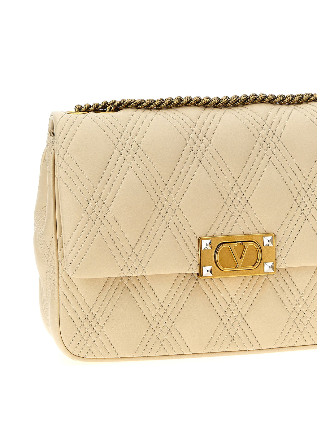 Valentino Garavani White Lamb Leather Shoulder Bag Valentino Garavani Xosier