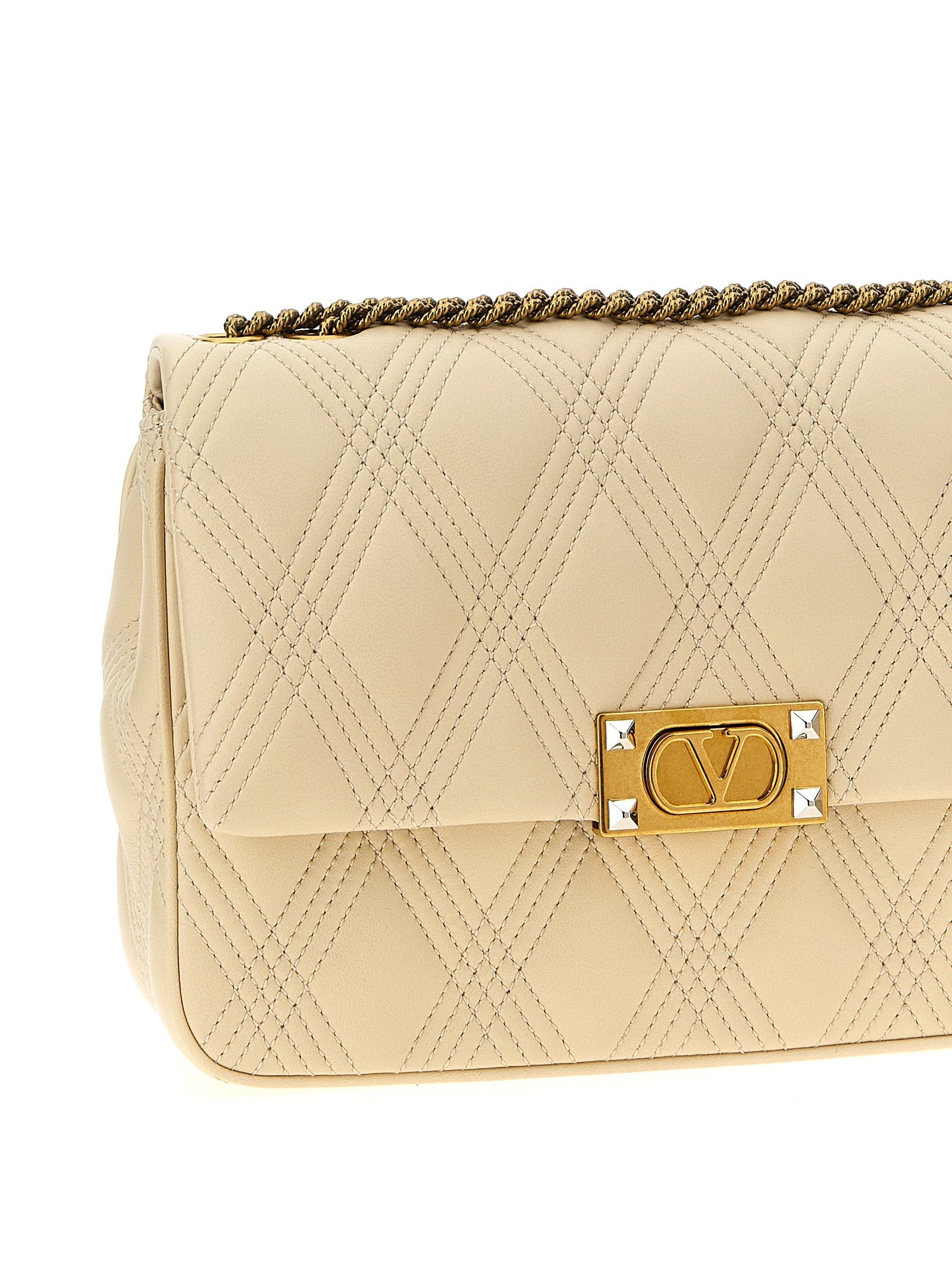 Valentino Garavani White Lamb Leather Shoulder Bag Valentino Garavani Xosier