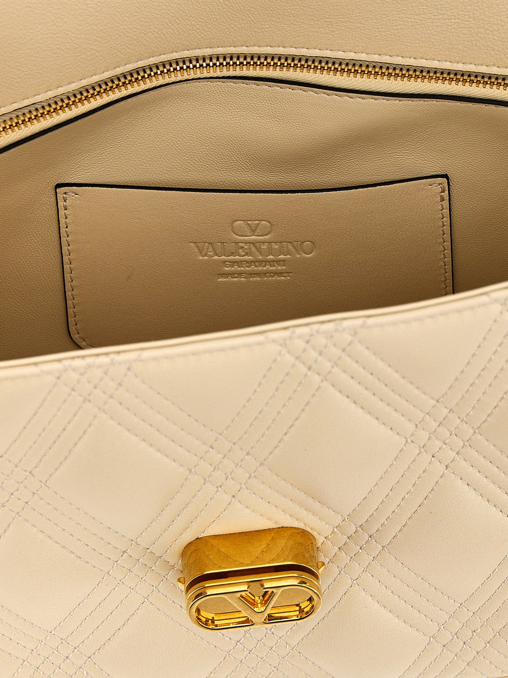 Valentino Garavani White Lamb Leather Shoulder Bag Valentino Garavani Xosier