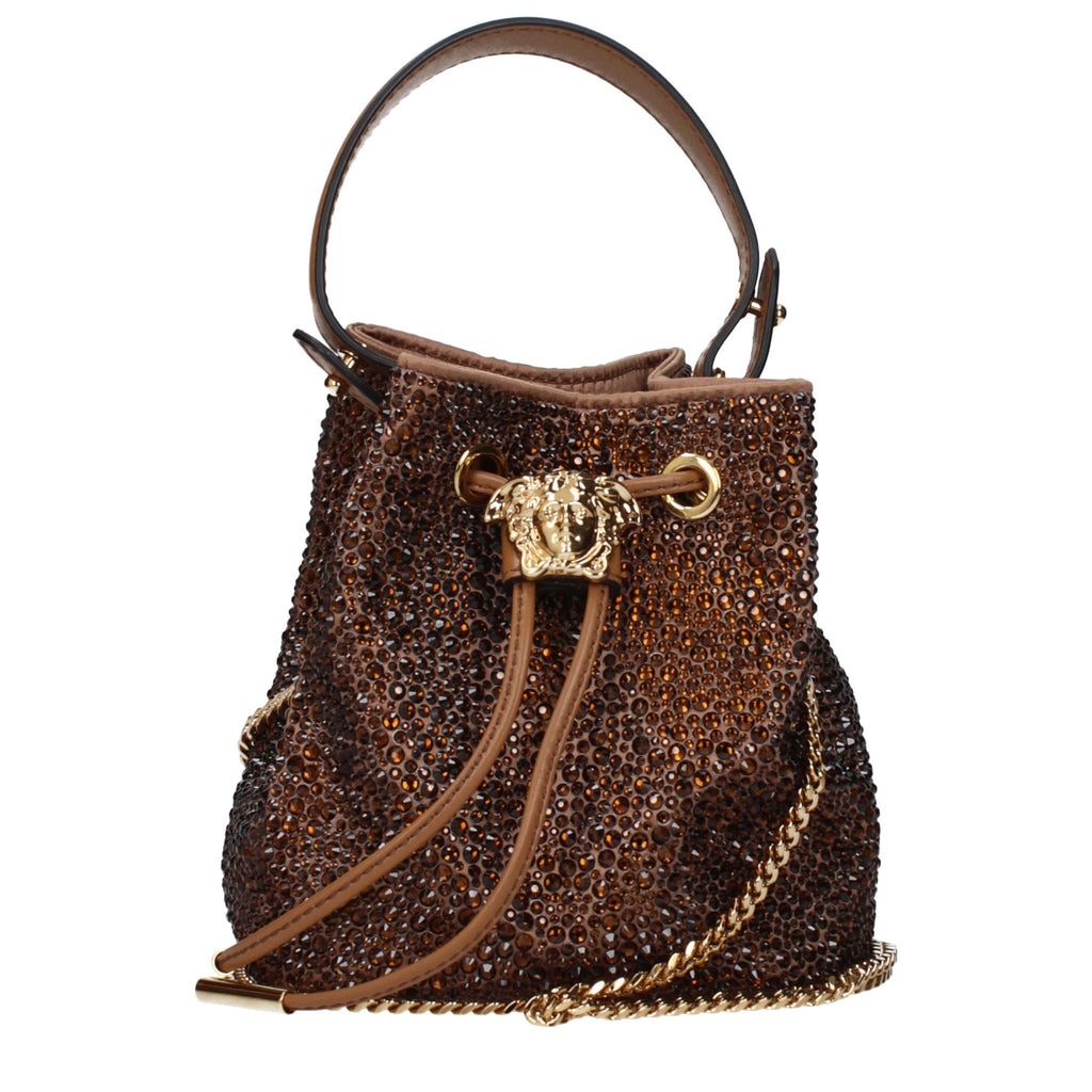 Versace Brown Satin Handbag Versace Xosier