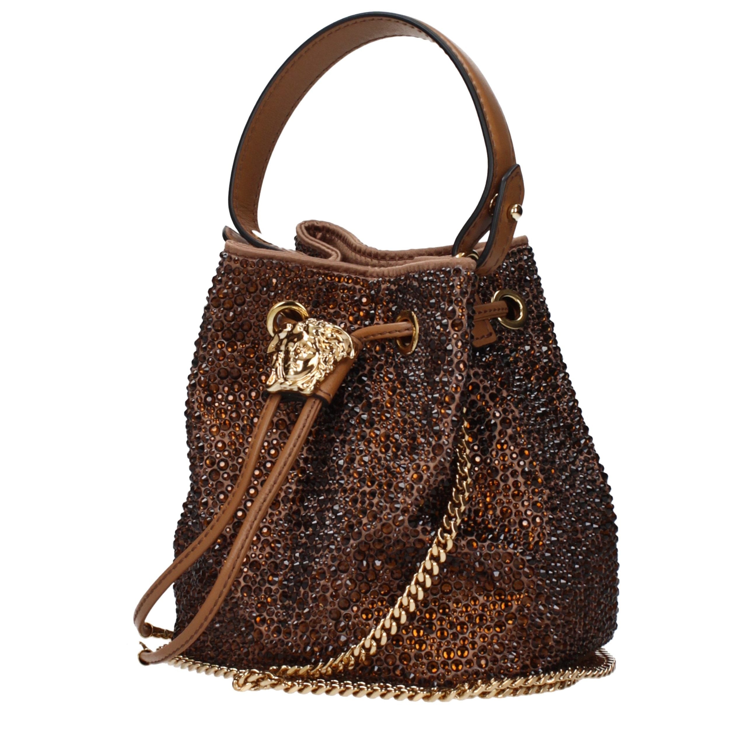 Versace Brown Satin Handbag Versace Xosier