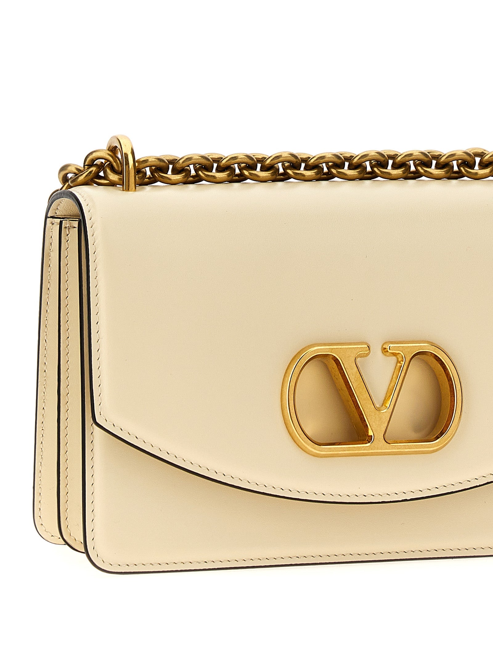 Valentino Garavani White Calfskin Shoulder Bag Valentino Garavani Xosier