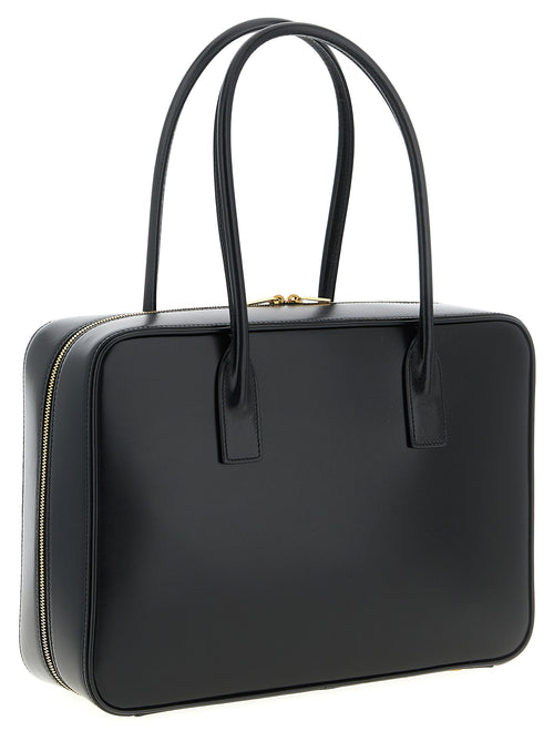 Black Calfskin Shoulder Bag