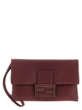 Fendi Bordeaux Lamb Leather Clutch Bag Fendi Xosier