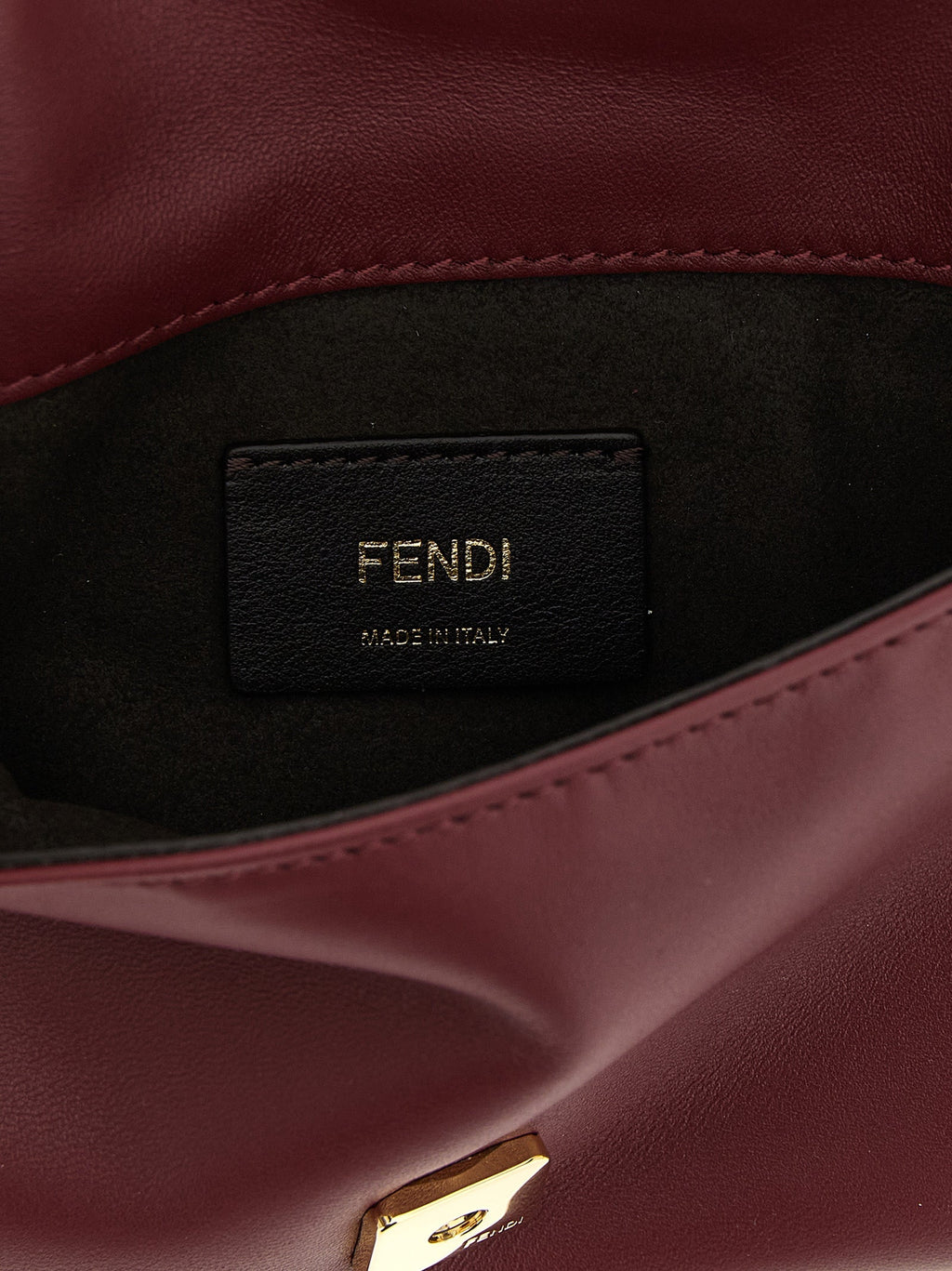 Fendi Bordeaux Lamb Leather Clutch Bag Fendi Xosier