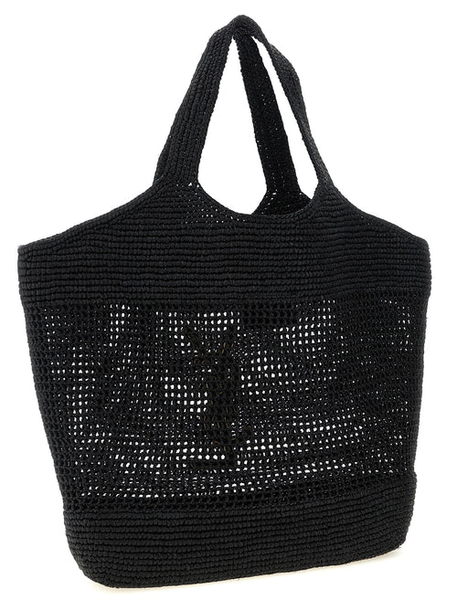 Black Raffia Tote Bag