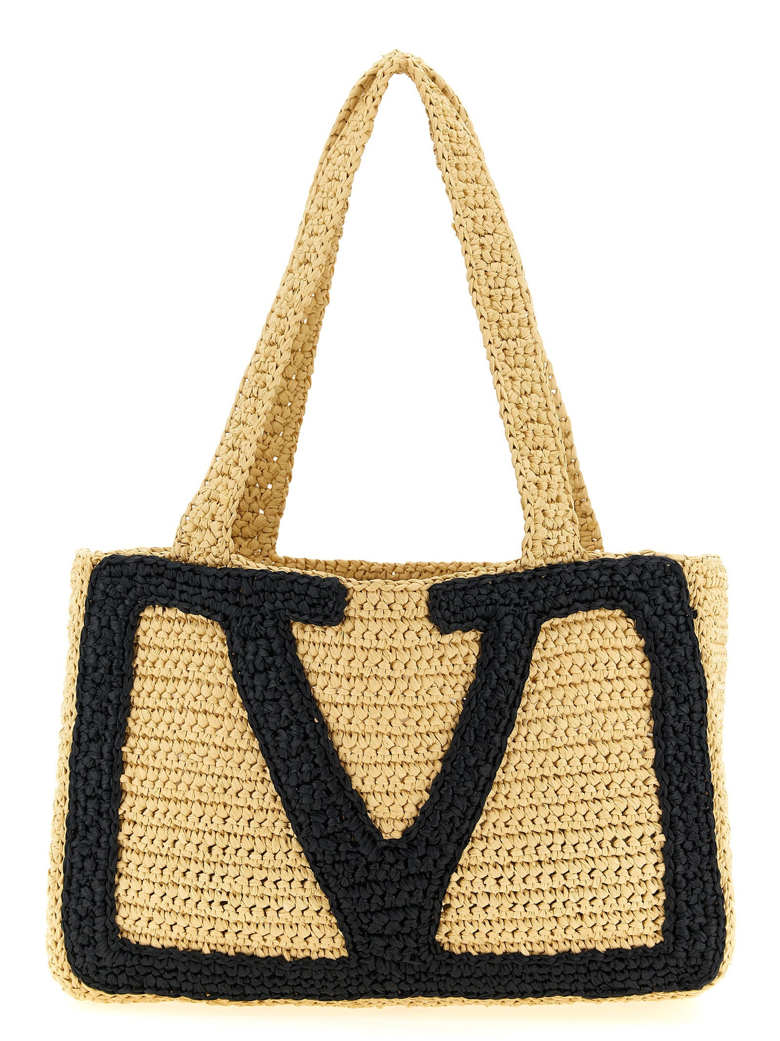 Valentino Garavani Beige Viscose Tote Bag Valentino Garavani Xosier