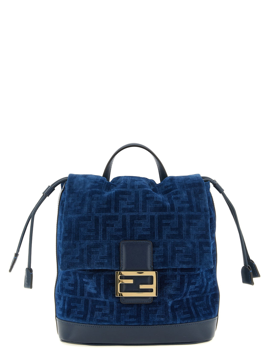 Fendi Blue Cotton Backpack Fendi Xosier
