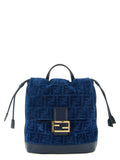 Fendi Blue Cotton Backpack Fendi Xosier
