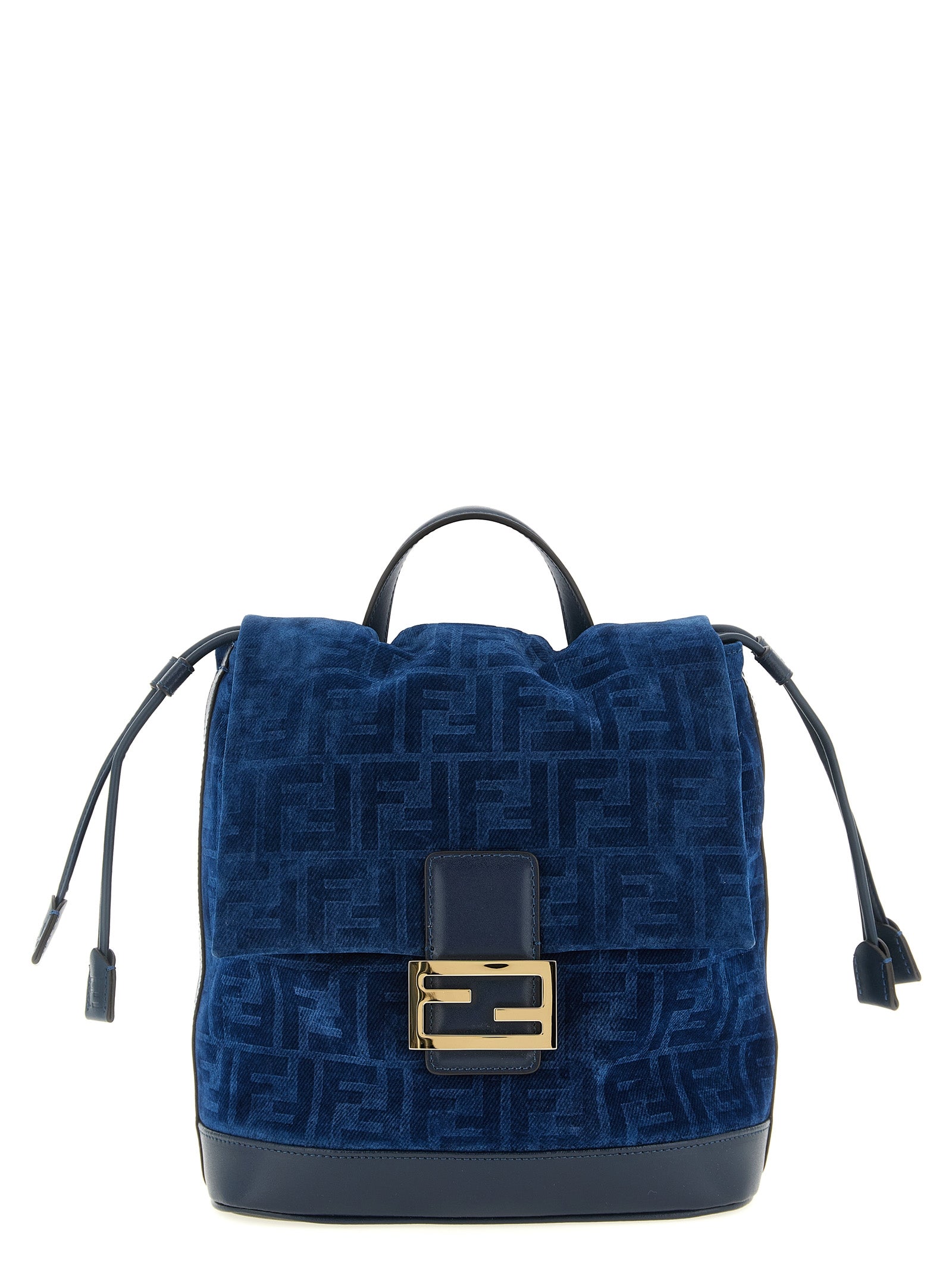 Fendi Blue Cotton Backpack Fendi Xosier