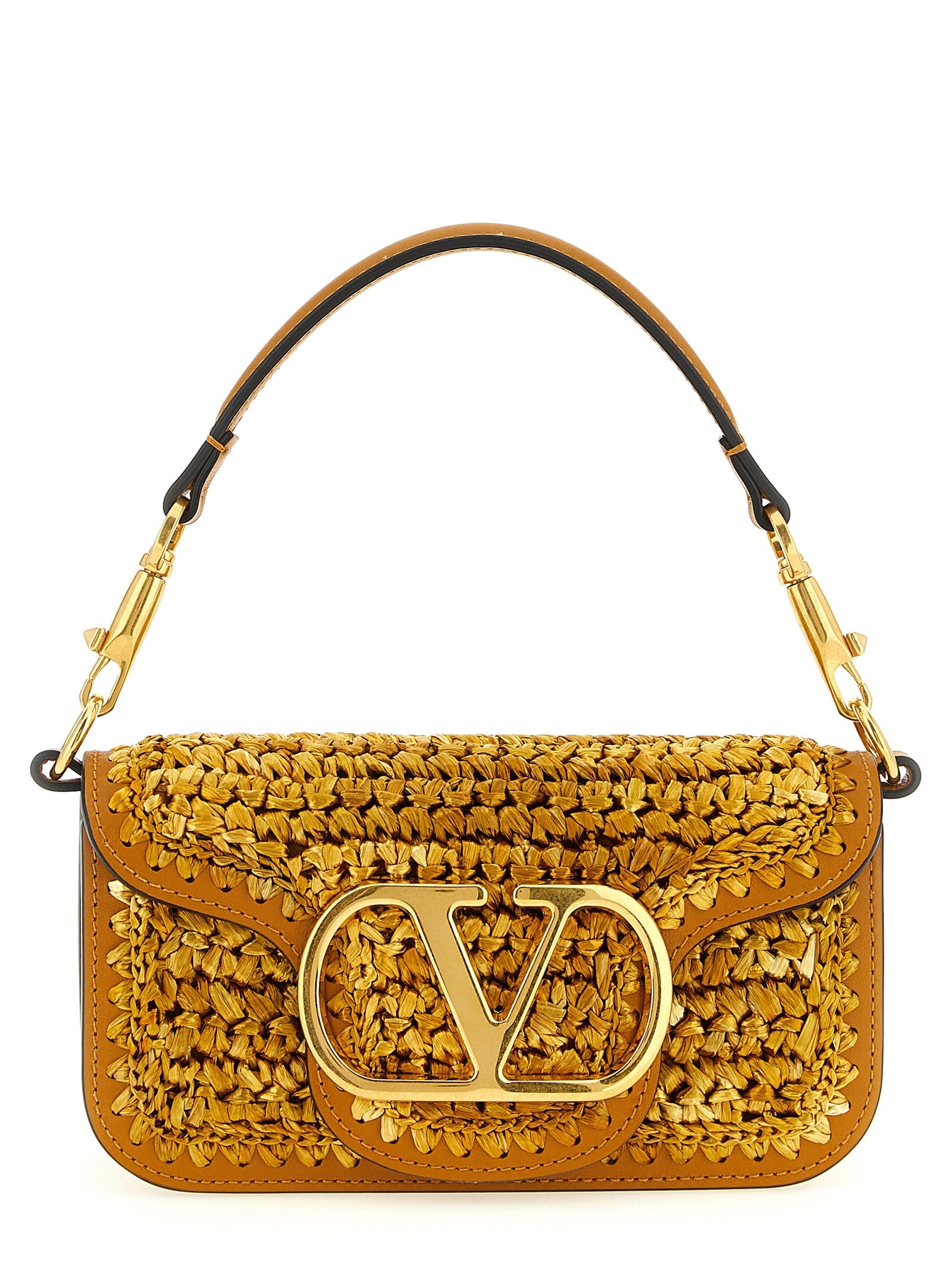 Valentino Garavani Gold Viscose Shoulder Bag Valentino Garavani Xosier