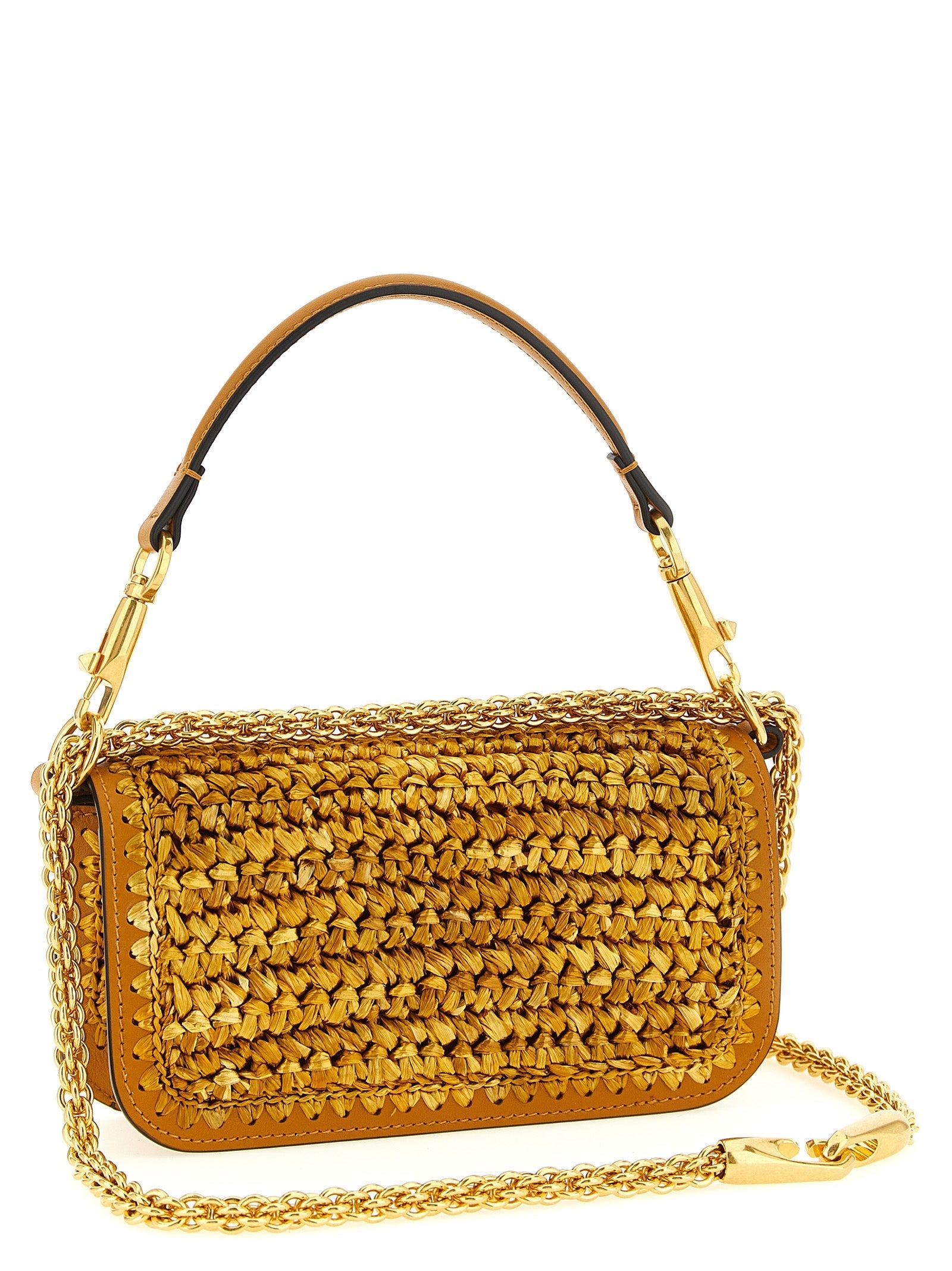 Valentino Garavani Gold Viscose Shoulder Bag Valentino Garavani Xosier