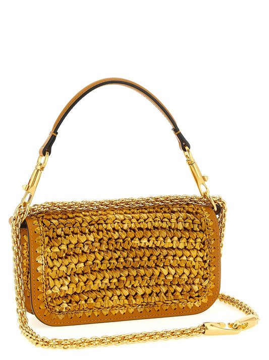 Valentino Garavani Gold Viscose Shoulder Bag Valentino Garavani Xosier