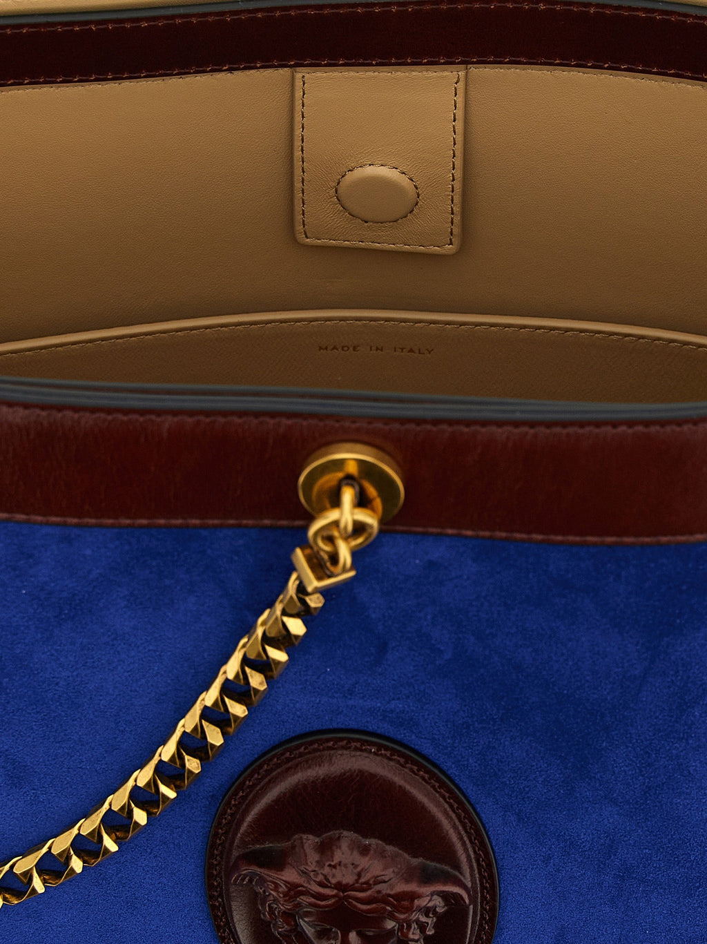 Versace Blue Calfskin Shoulder Bag Versace Xosier