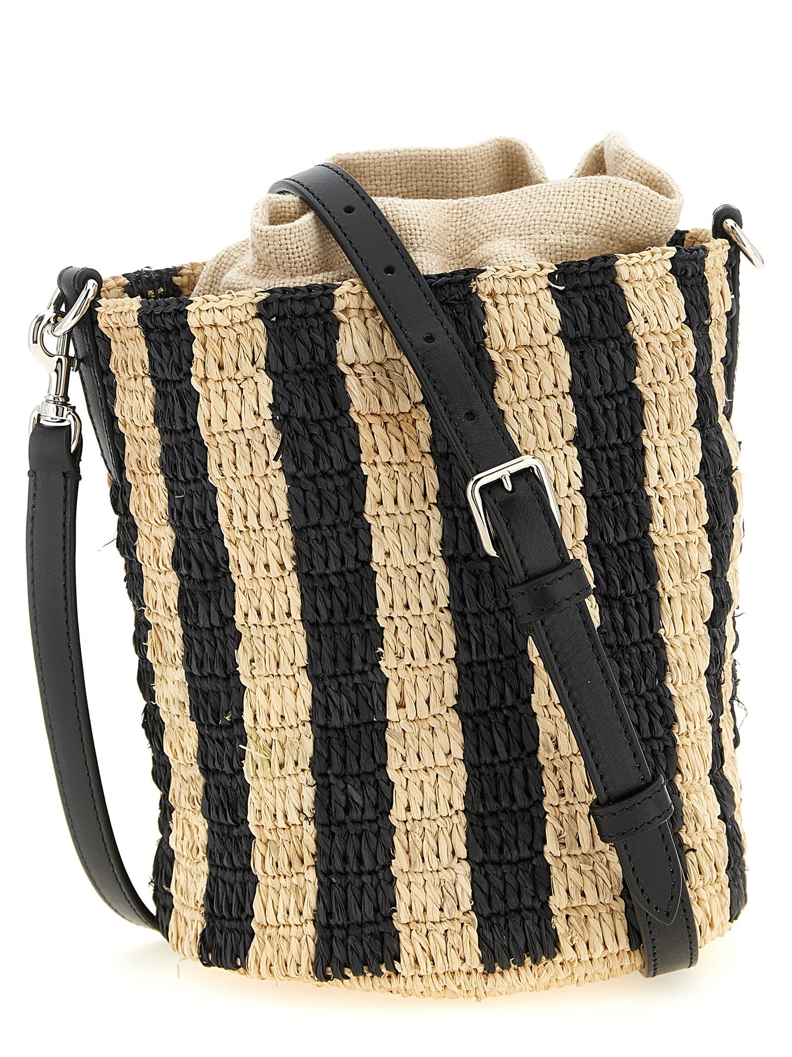 Valentino Garavani Black Straw Shoulder Bag Valentino Garavani Xosier