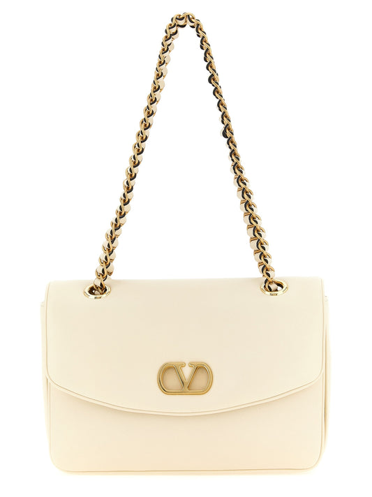 Valentino Garavani White Lamb Leather Shoulder Bag Valentino Garavani Xosier