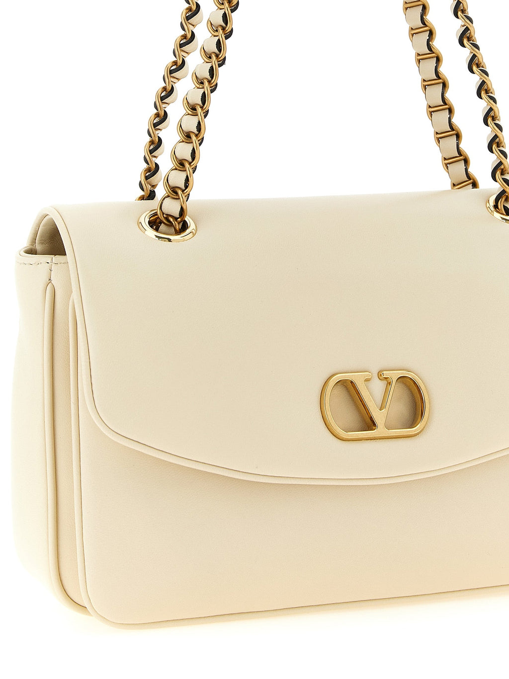Valentino Garavani White Lamb Leather Shoulder Bag Valentino Garavani Xosier
