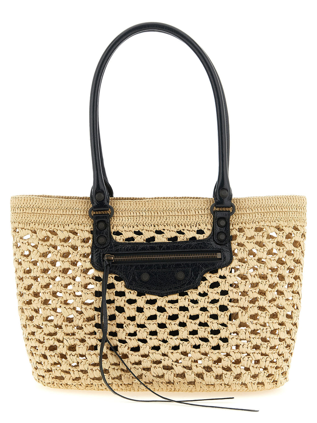 Beige Viscose Shoulder Bag