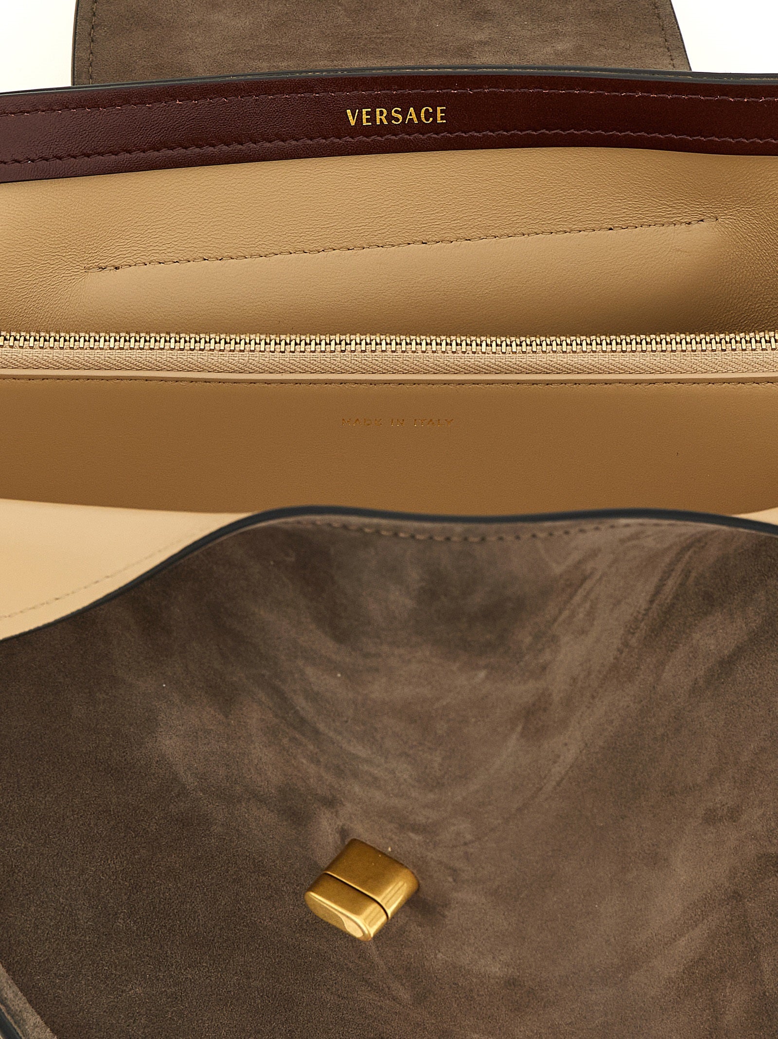 Versace Brown Calfskin Shoulder Bag Versace Xosier