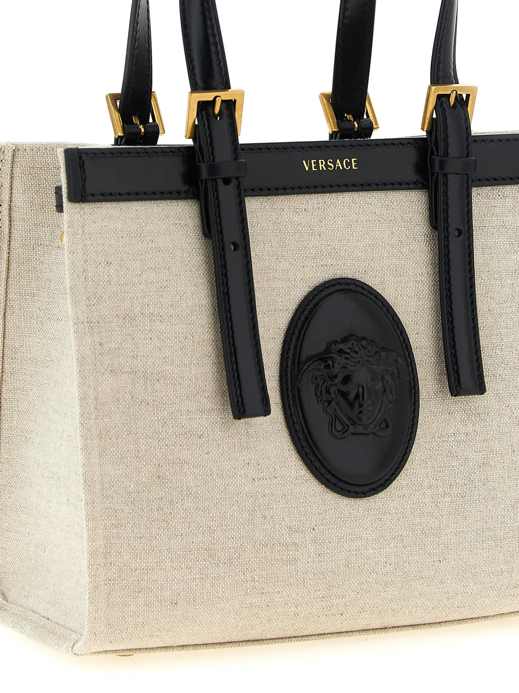 Versace Beige Linen Tote Bag Versace Xosier