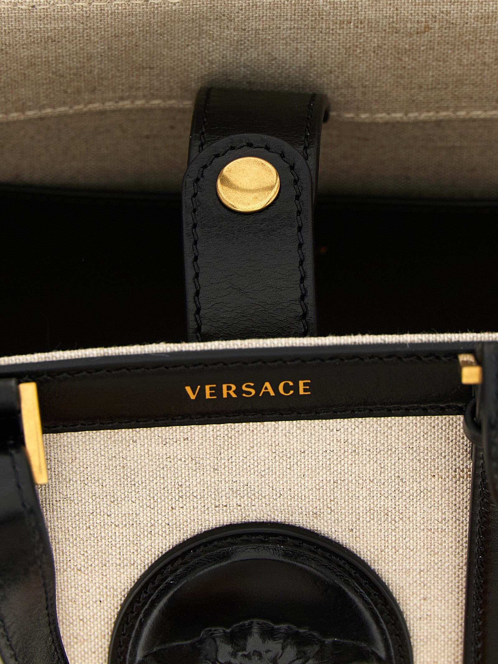 Versace Beige Linen Tote Bag Versace Xosier