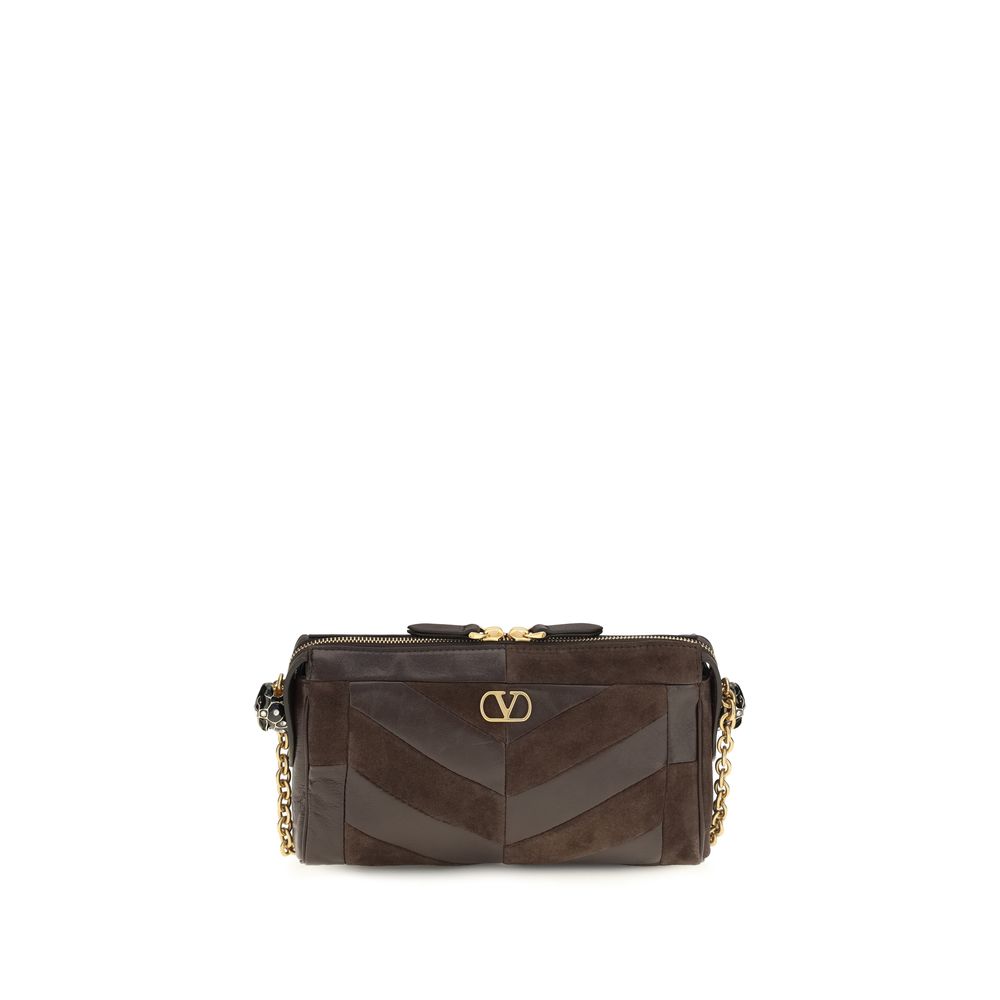 Valentino Garavani Brown Calf Leather Bos Taurus Shoulder Bag Valentino Garavani Xosier