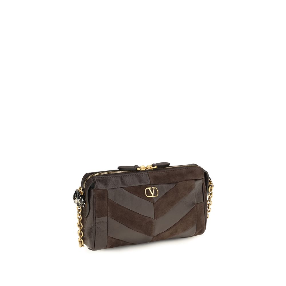 Valentino Garavani Brown Calf Leather Bos Taurus Shoulder Bag Valentino Garavani Xosier