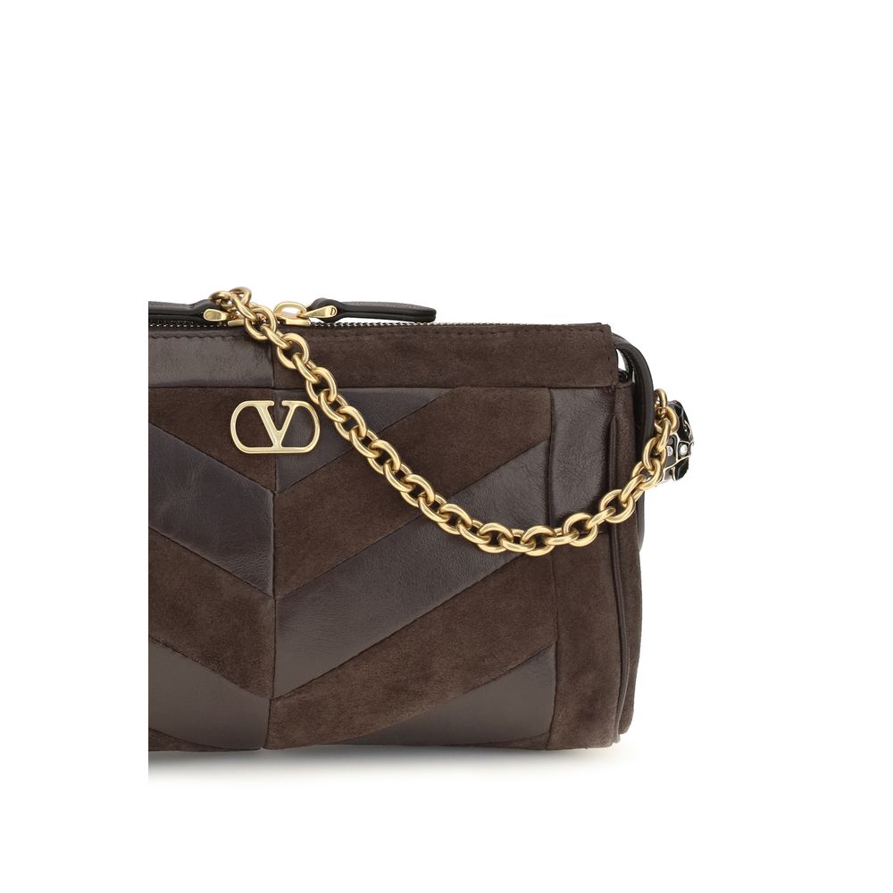 Valentino Garavani Brown Calf Leather Bos Taurus Shoulder Bag Valentino Garavani Xosier