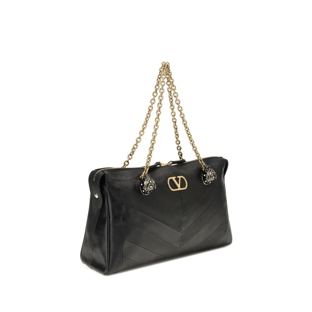 Valentino Garavani Black Lamb Ovis Aries Aries Shoulder Bag Valentino Garavani Xosier
