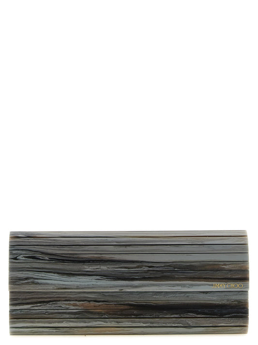 Jimmy Choo Gray Polyester Clutch Bag Jimmy Choo Xosier