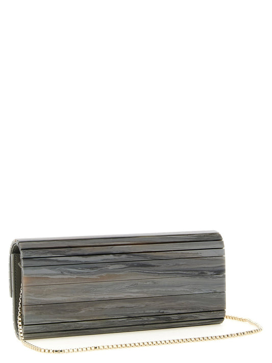 Jimmy Choo Gray Polyester Clutch Bag Jimmy Choo Xosier