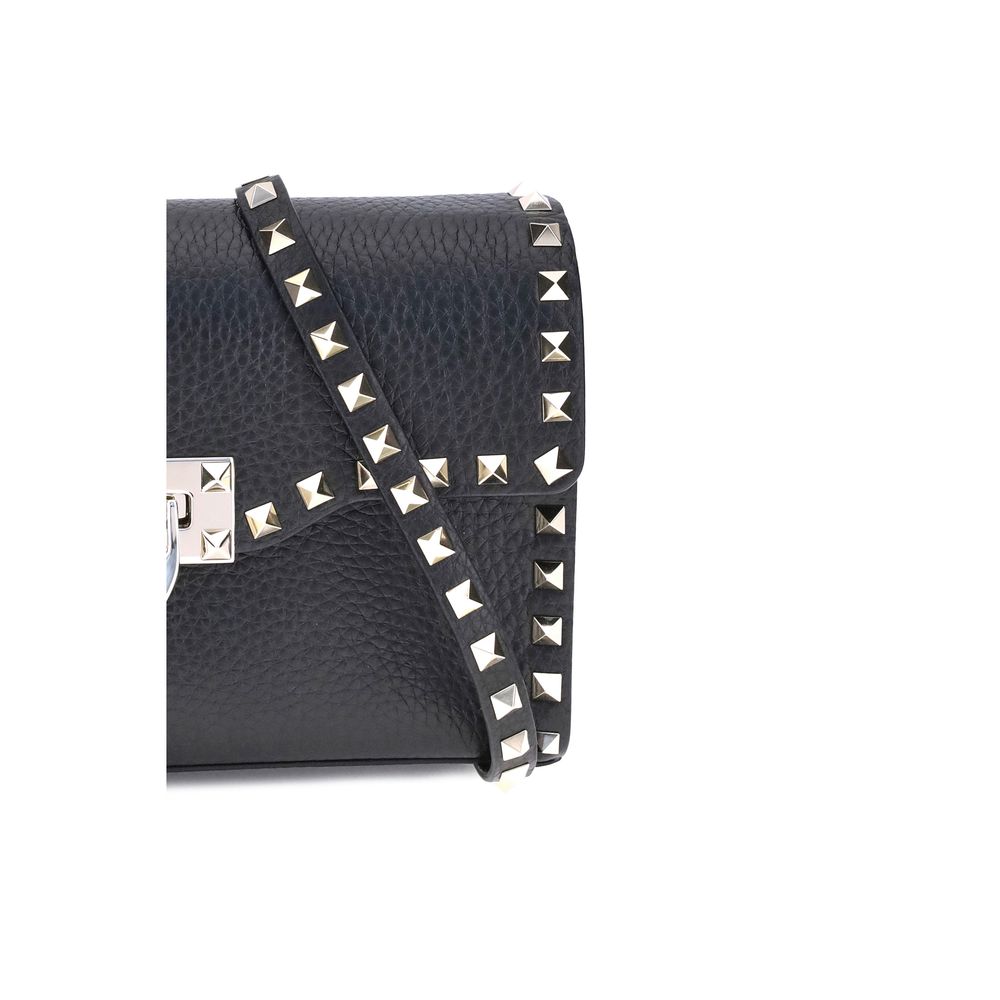 Valentino Garavani Black Calf Leather Bos Taurus Shoulder Bag Valentino Garavani Xosier