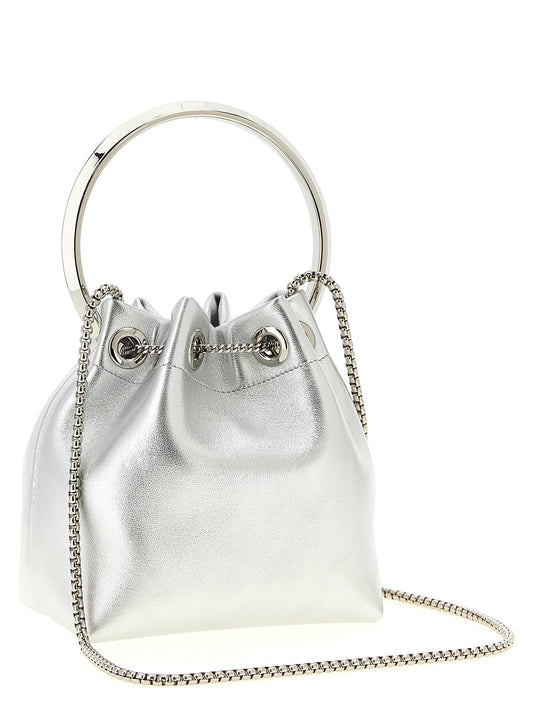 Jimmy Choo Silver Lamb Leather Handbag Jimmy Choo Xosier