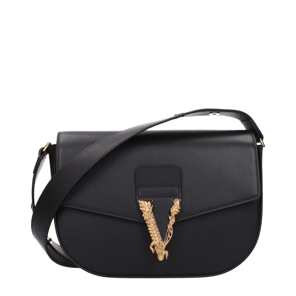 Versace Black Leather Crossbody Bag Versace Xosier