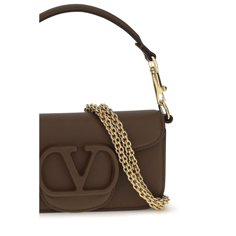 Valentino Garavani Brown Calf Leather Bos Taurus Shoulder Bag Valentino Garavani Xosier