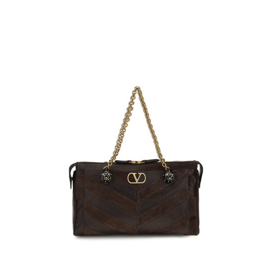 Valentino Garavani Brown Calf Leather Bos Taurus Shoulder Bag Valentino Garavani Xosier
