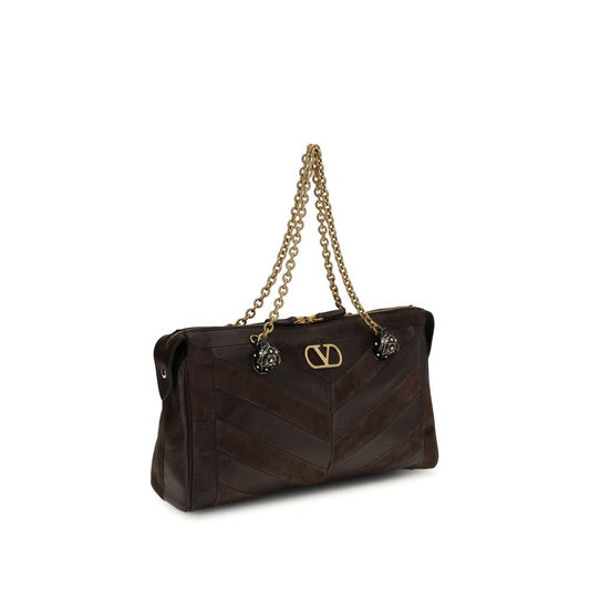 Valentino Garavani Brown Calf Leather Bos Taurus Shoulder Bag Valentino Garavani Xosier