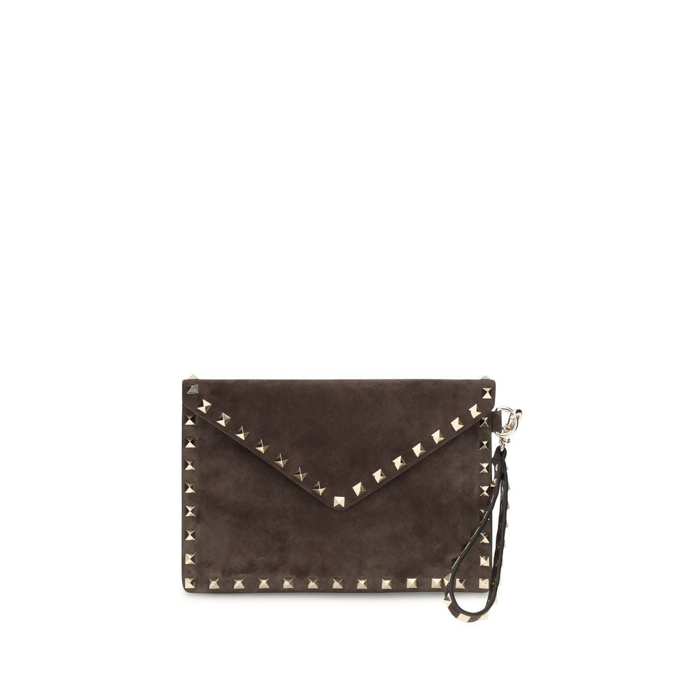 Valentino Garavani Brown Suede Leather Clutch Bag Valentino Garavani Xosier