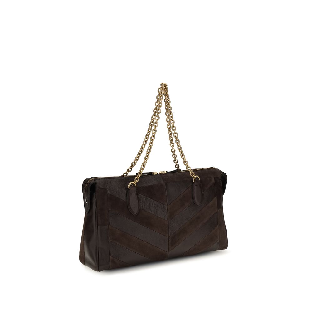 Valentino Garavani Brown Calf Leather Bos Taurus Shoulder Bag Valentino Garavani Xosier