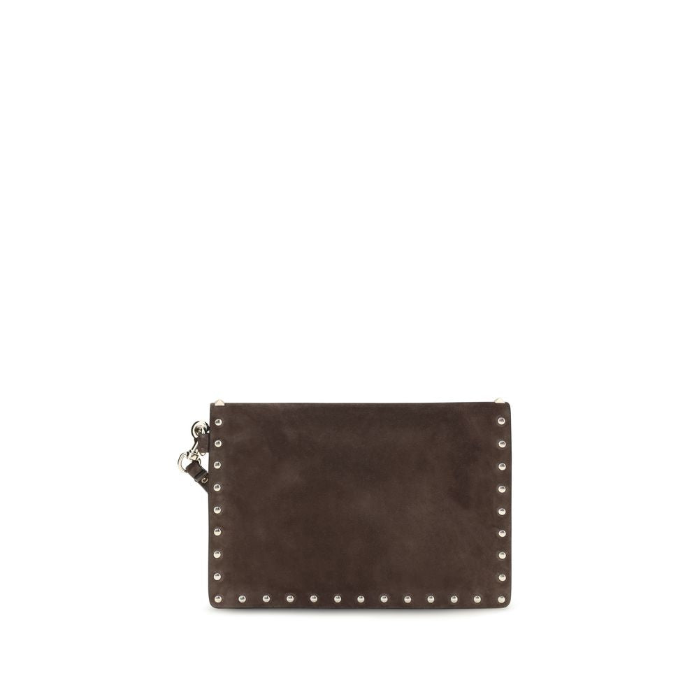Valentino Garavani Brown Suede Leather Clutch Bag Valentino Garavani Xosier