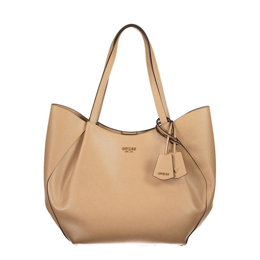 Guess Jeans Beige Polyurethane Women's Bag with Shoulder Handles Guess Jeans Xosier