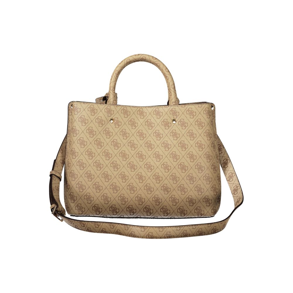 Guess Jeans Beige Leather Women's Bag with Handles and Shoulder Strap Guess Jeans Xosier