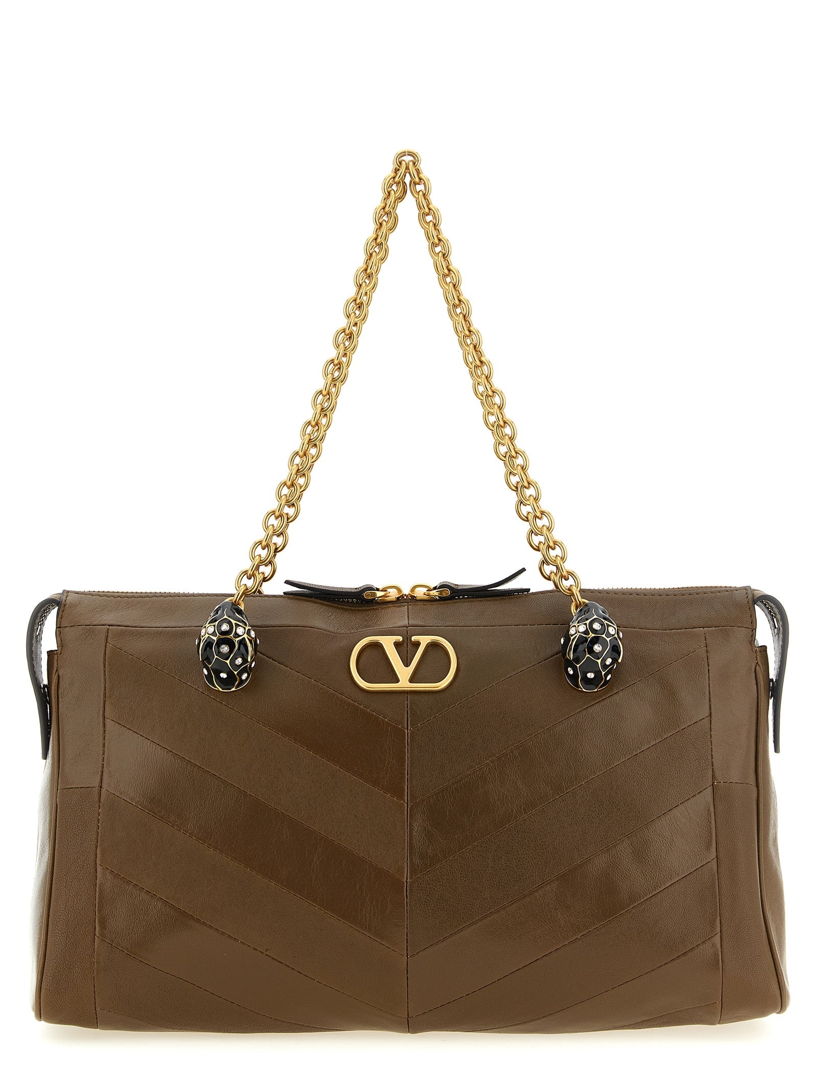 Valentino Garavani Brown Lamb Leather Shoulder Bag Valentino Garavani Xosier
