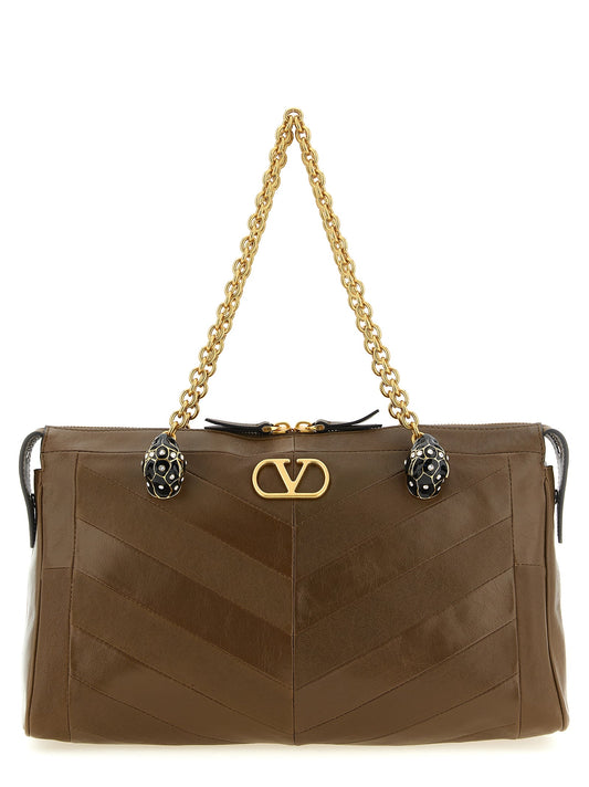 Valentino Garavani Brown Lamb Leather Shoulder Bag Valentino Garavani Xosier