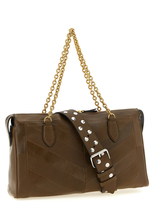 Valentino Garavani Brown Lamb Leather Shoulder Bag Valentino Garavani Xosier