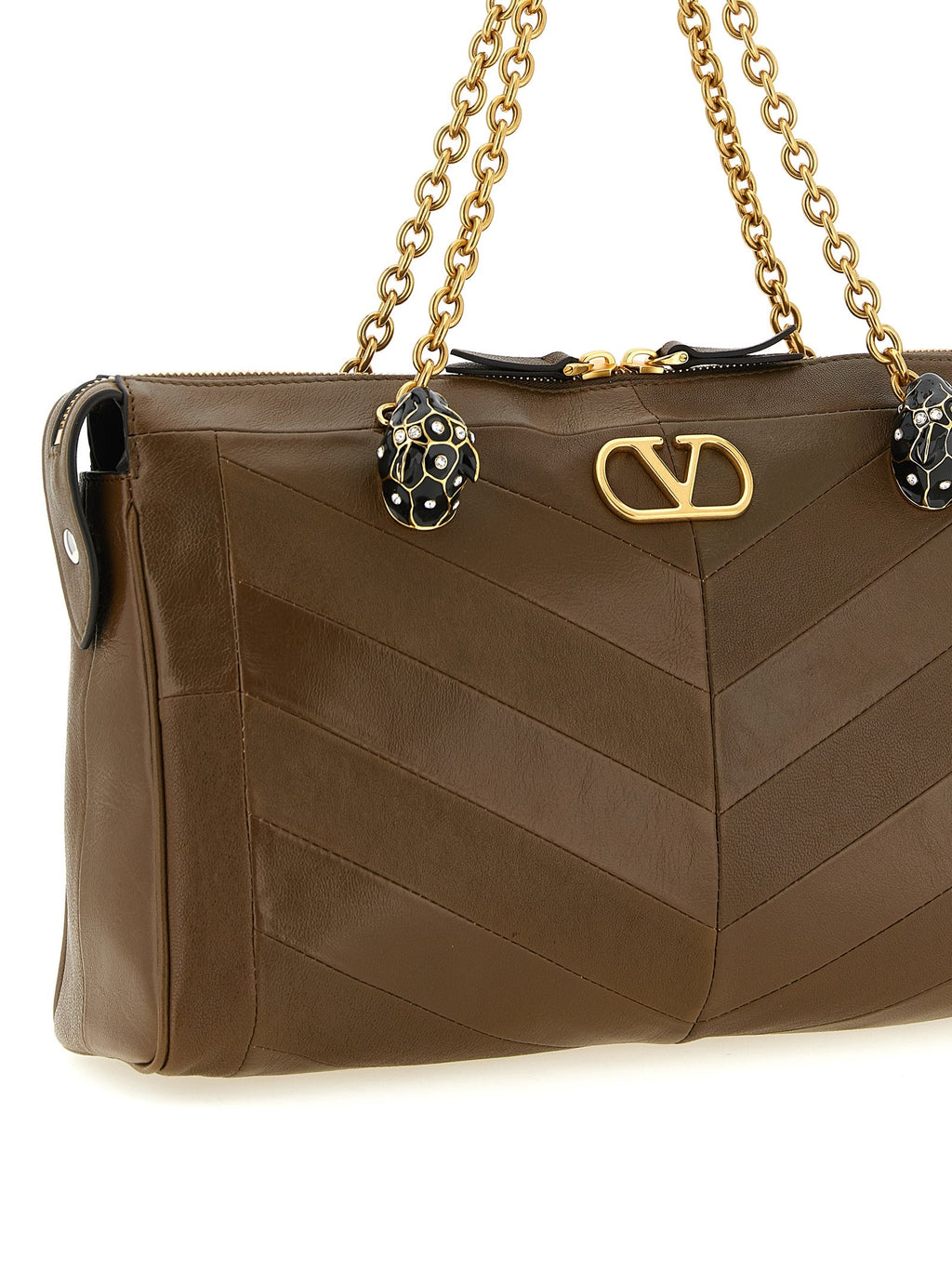 Valentino Garavani Brown Lamb Leather Shoulder Bag Valentino Garavani Xosier
